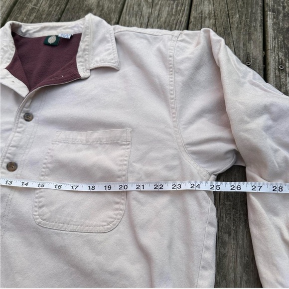 Stio cream cotton fleece lined button up shacket - Picture 6 of 7